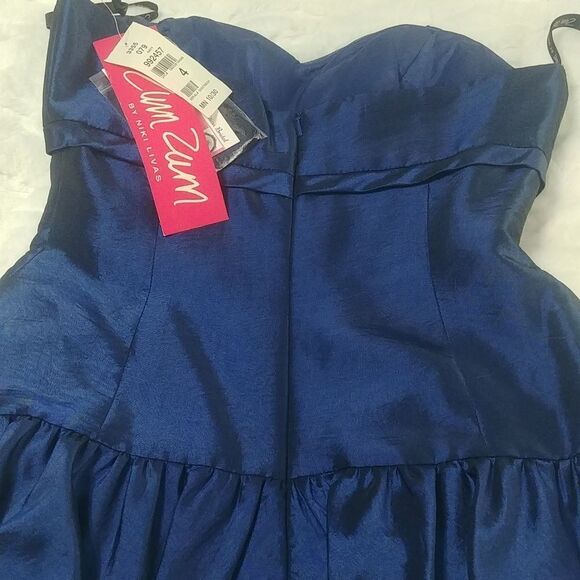 NWT ZumZum Midnight Navy Blue Sweetheart Neckline Short Prom Dress 4/2 - Picture 4 of 10